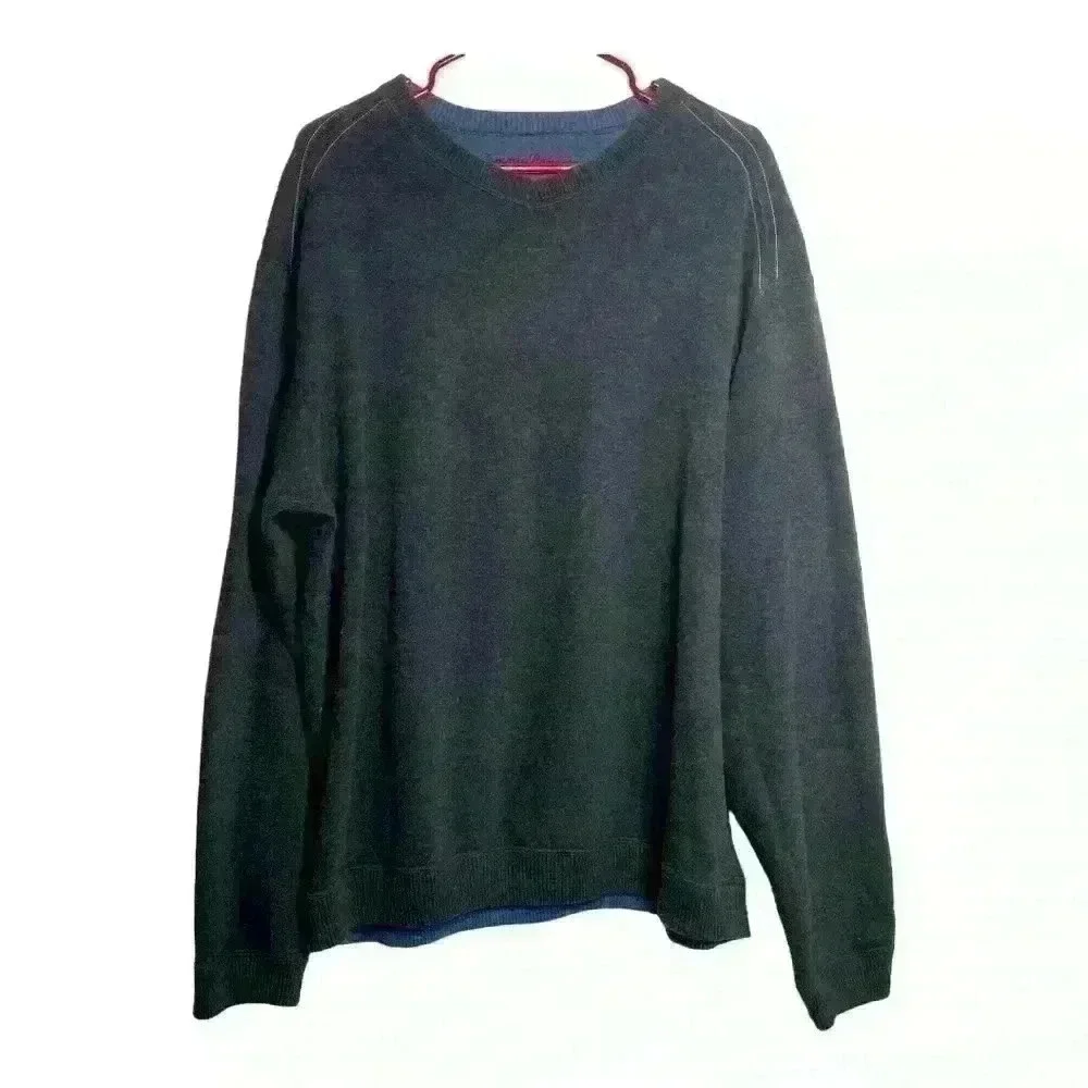 Tommy Bahama Flip side pro abaco logo reversible V-neck pullover sweater Size XL
